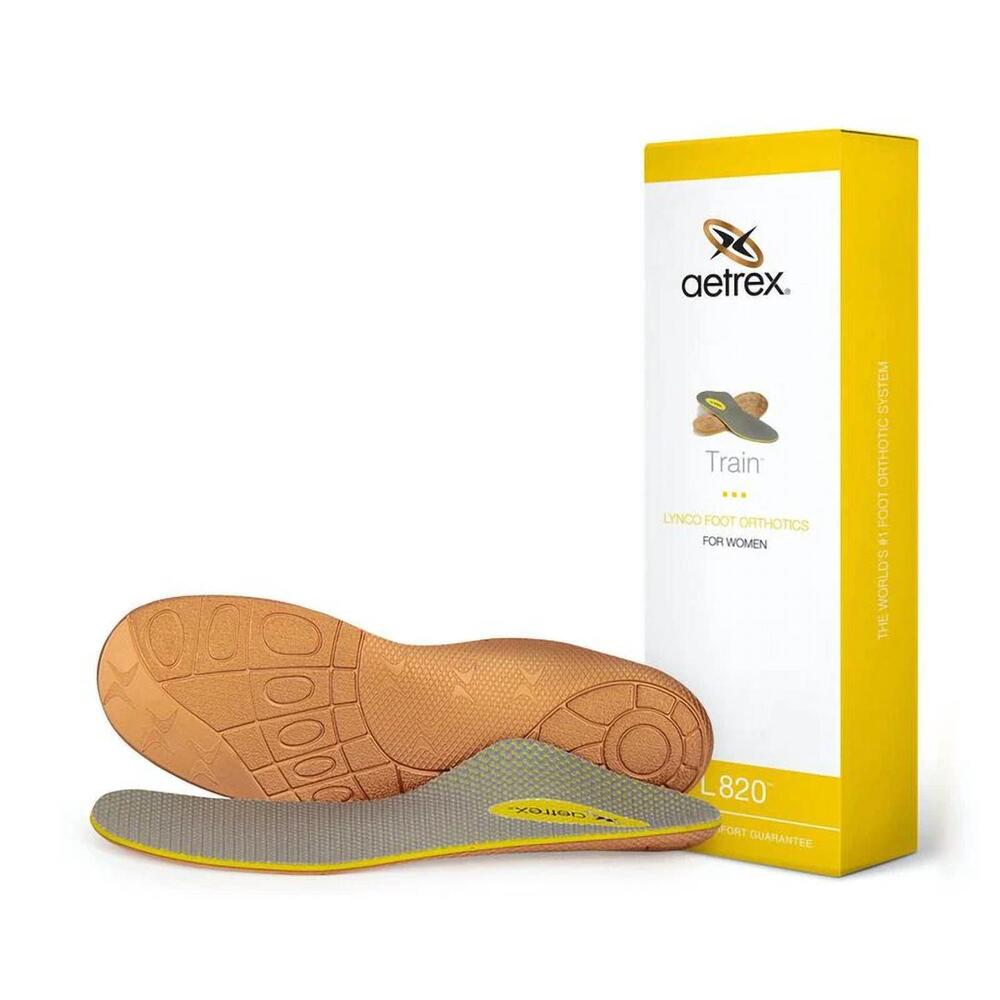 NEW AETREX women's train posted orthotics insole in yellow